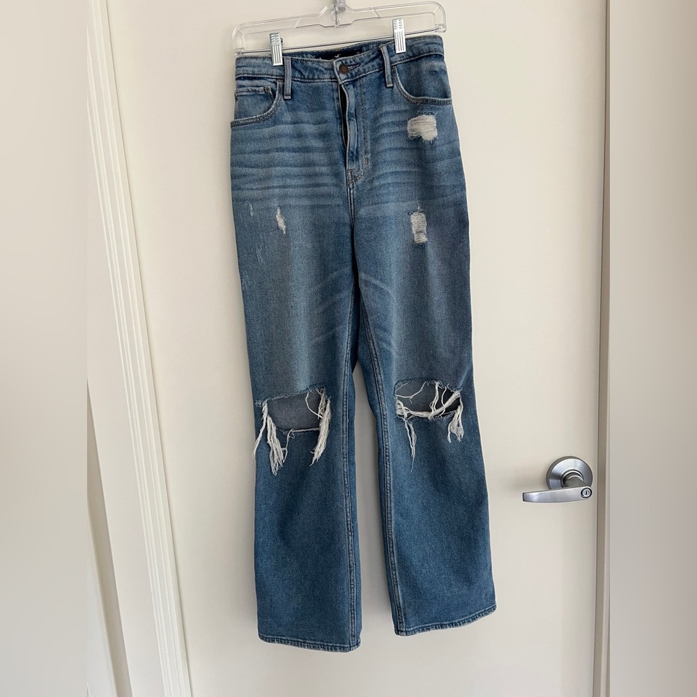 Hollister Ultra High Rise Dad Jeans Regular Medium Wash Denim Girls/Women